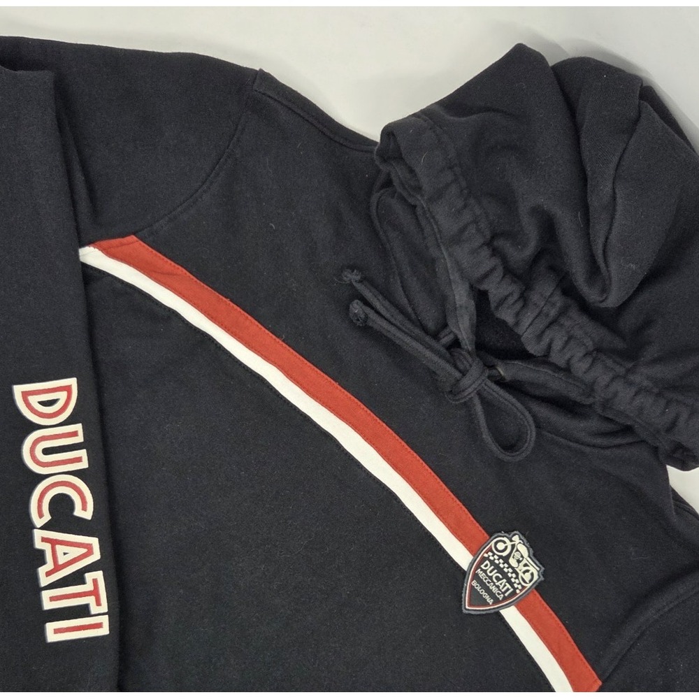 Ducati Meccanica Bologna Womens Black & Red Hoodie Medium Embroidered Motorcycle
